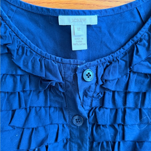 J. Crew Blue Ruffled Blouse - Picture 2 of 2